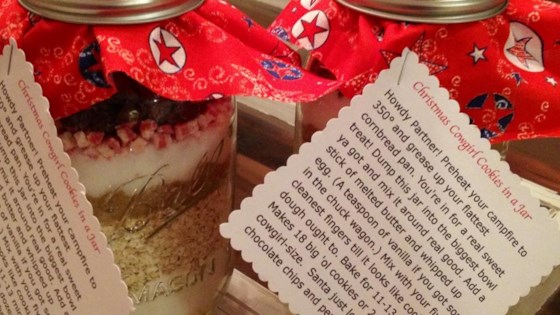 Mezcla de galletas de vaquero en una receta de frasco