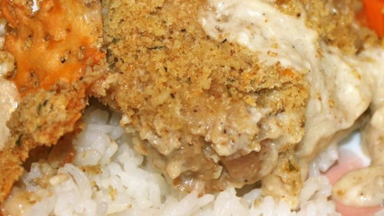 Receta cremosa de pollo con champiñones y ajo