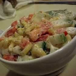 Receta de ensalada de pasta con pepino y eneldo