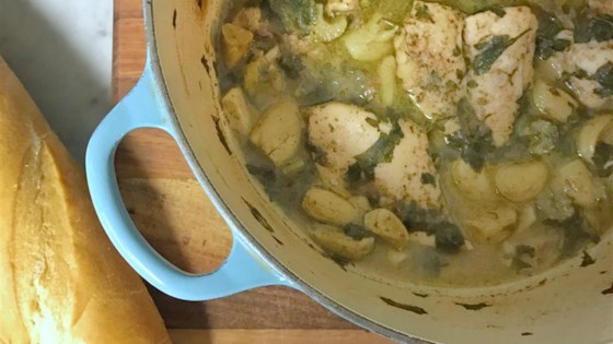 Receta de estofado de pollo y ajo